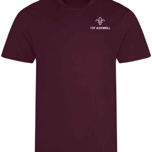 1st Ashwell Scouts T-Shirt Burgundy SR [P - Front & Back]